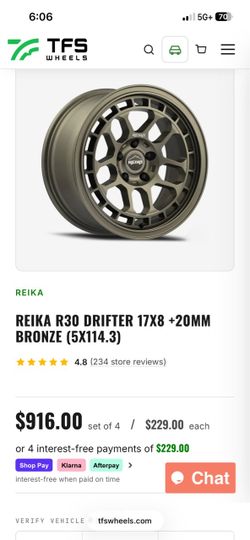17Inch 6 Lug Reika Rims