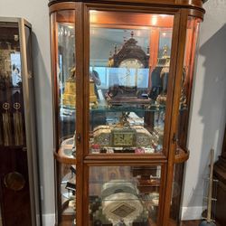 CURIO CABINET 80” BOW FRONT GLASS CORNER DOORS