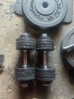 Adjustable dumbbells 52.5lbs each
