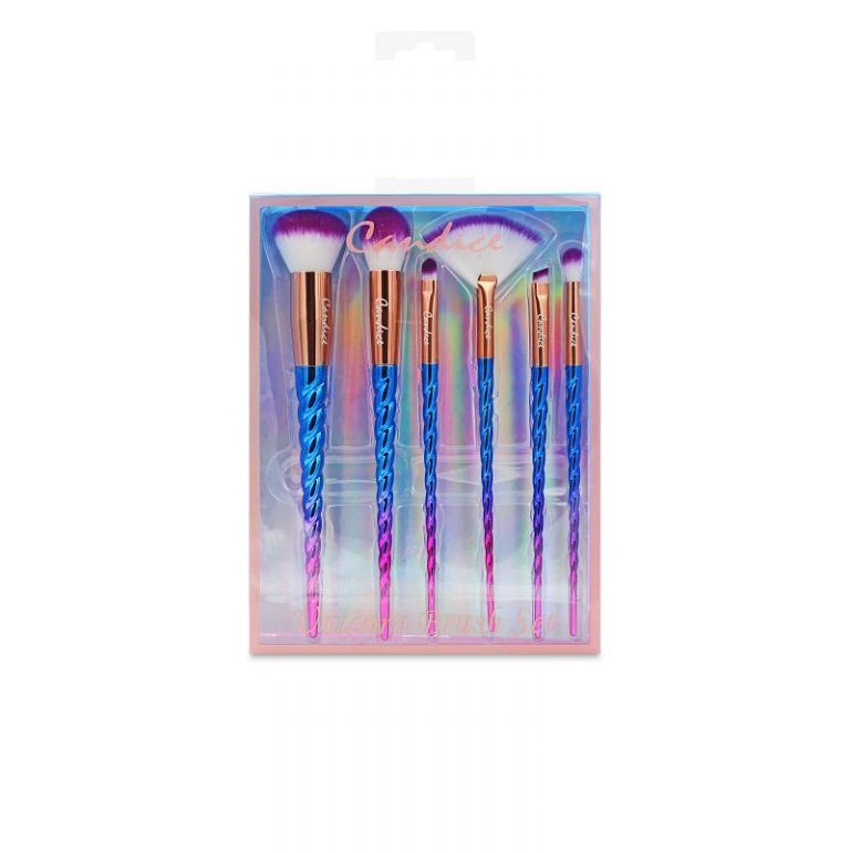 Candace Cosmetics Brand New 6 Piece Pc Unicorn Makeup Brushes Kit For Face And Eyes