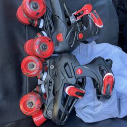 Kids adjustable rollerskates goes from a size one to a size 12