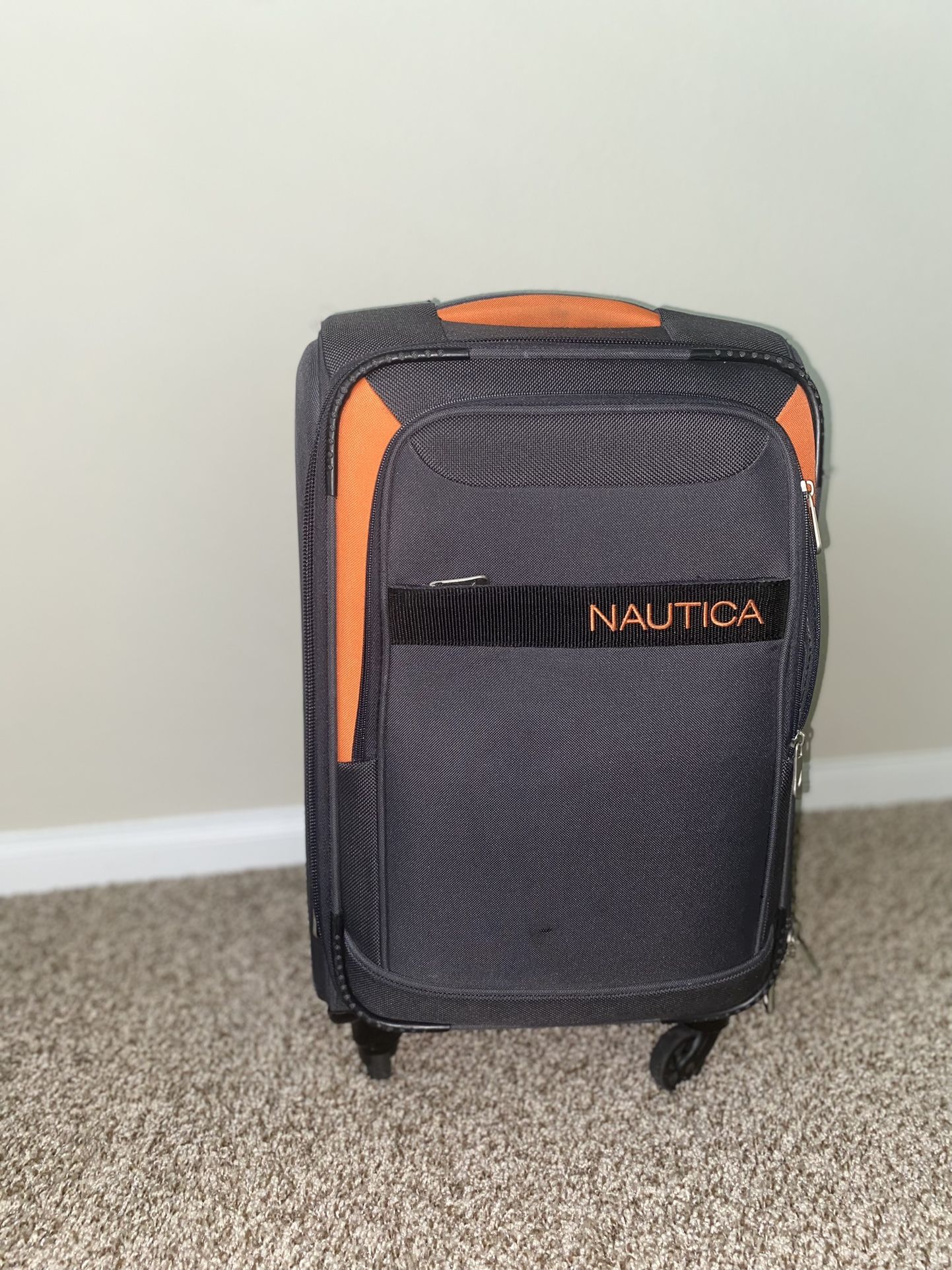 Nautica Carry On Rolling Luggage Grey Orange