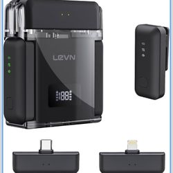 Wireless Microphone for iPhone/Android/PC, USB-C/Lightning Plug & Play, AI Noise Cancel, 328ft Range, 30H Battery Life with Charging Case, iPhone Micr