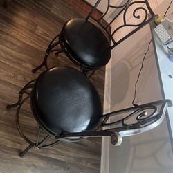 2 Leather Swivel Chairs