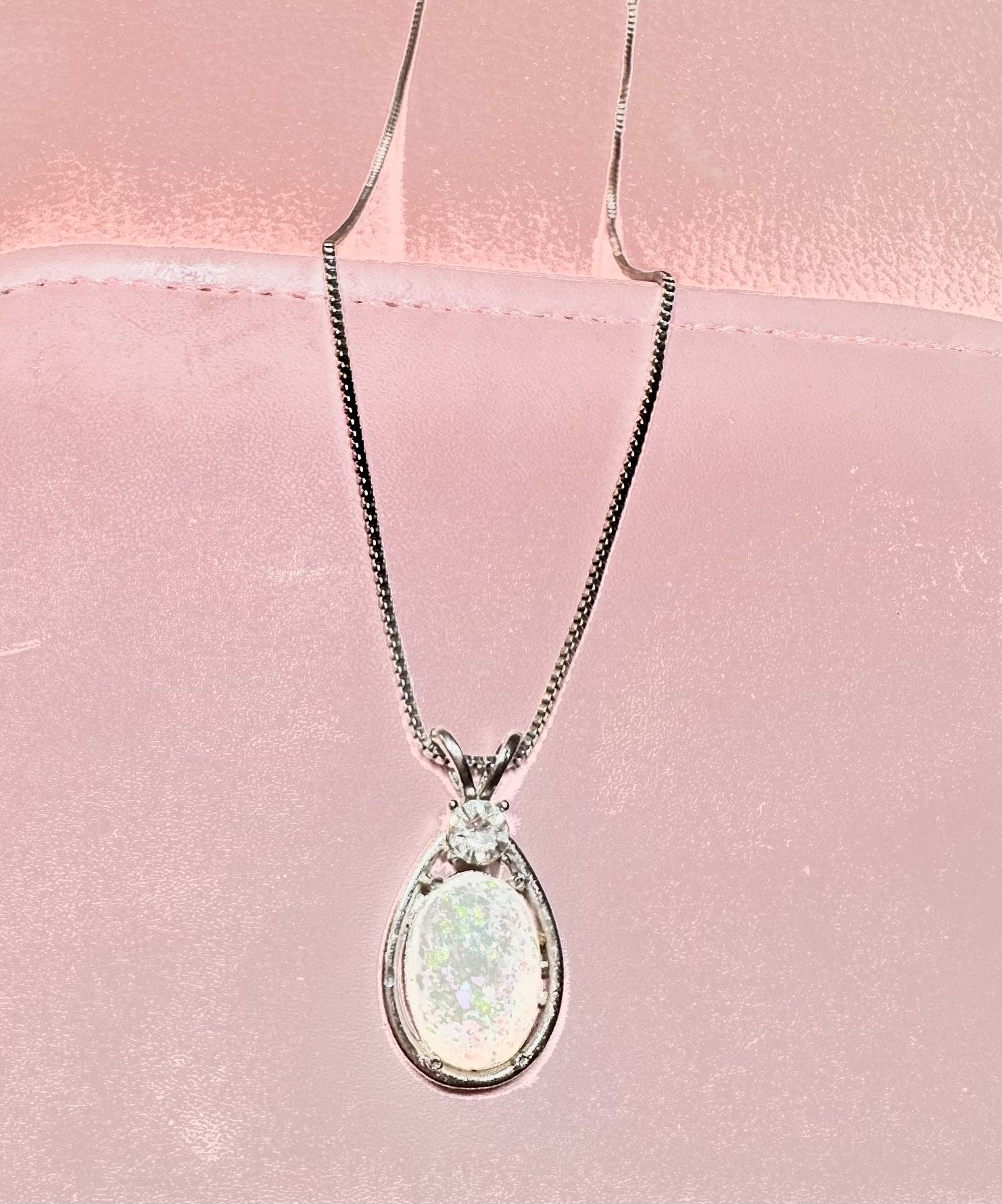 Brand New OPAL 925 Sterling Silver Pendant Necklace