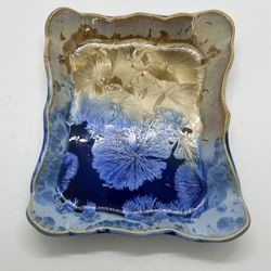 Crystalline-Glazed Scalloped Tray by Wyndham Brooke Haven Pottery/ JUST $45!