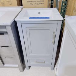 18" SINGLE BATHROOM VANITY IN GRAY $269 