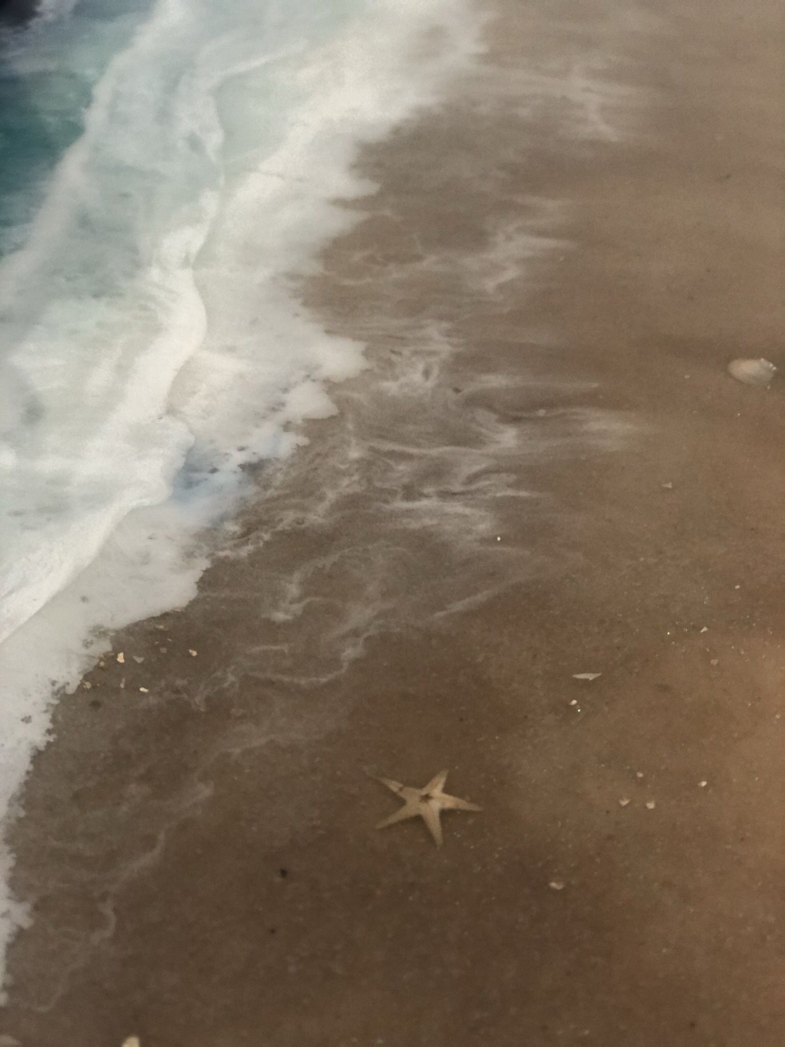 Beach Resin Coffee Table With Glass Cover