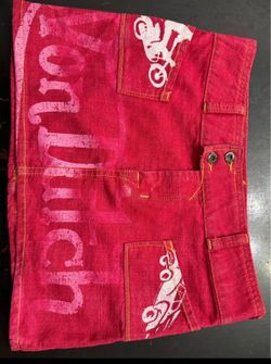 (SMALL) Vintage Von Dutch Red Mini Skirt – Y2K / 90s Era