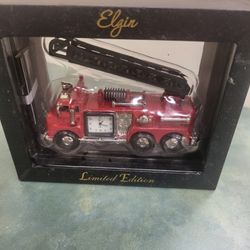 Elgin Firetruck Clock 