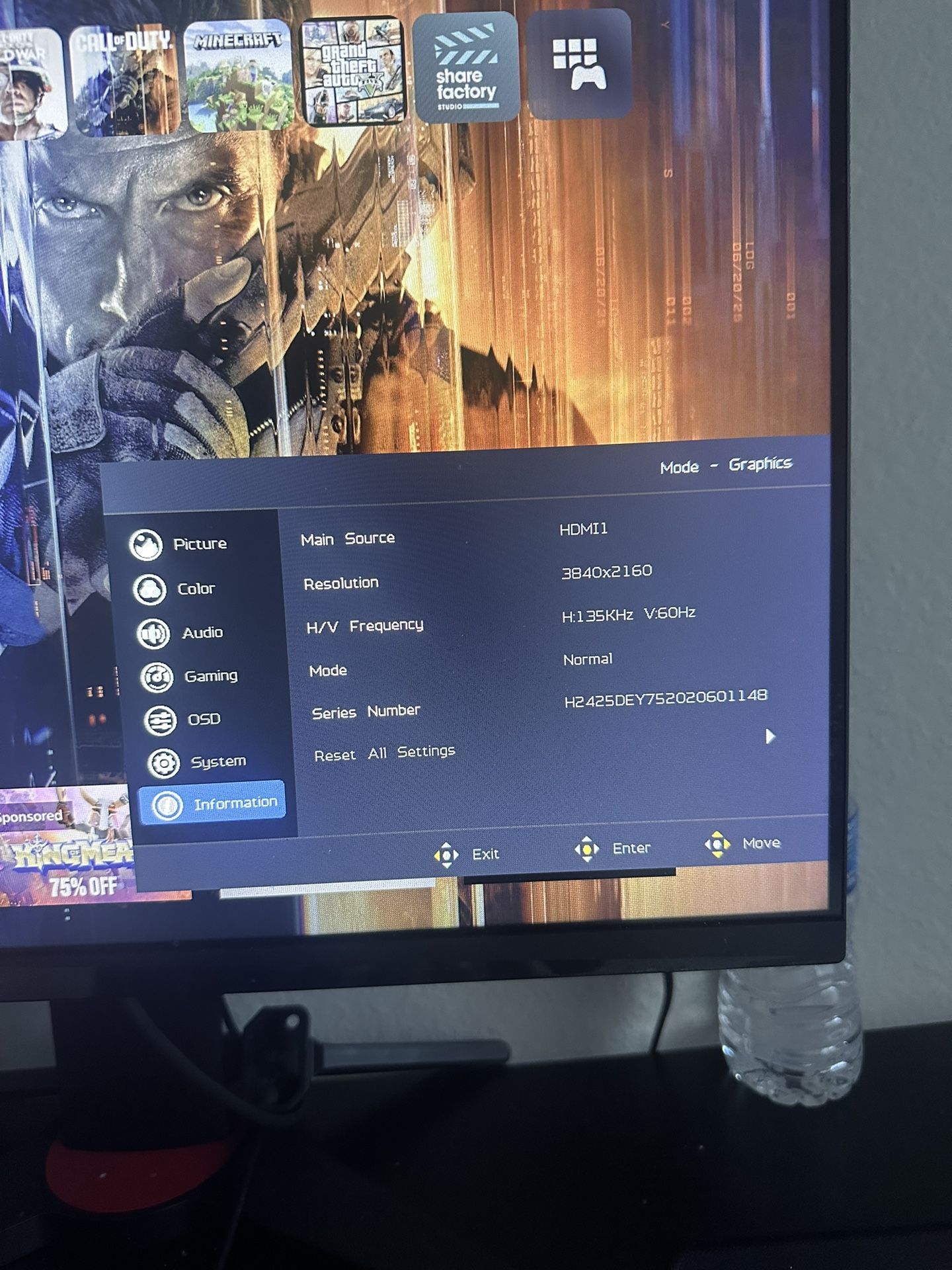 165 HZ Gaming Monitor 24”