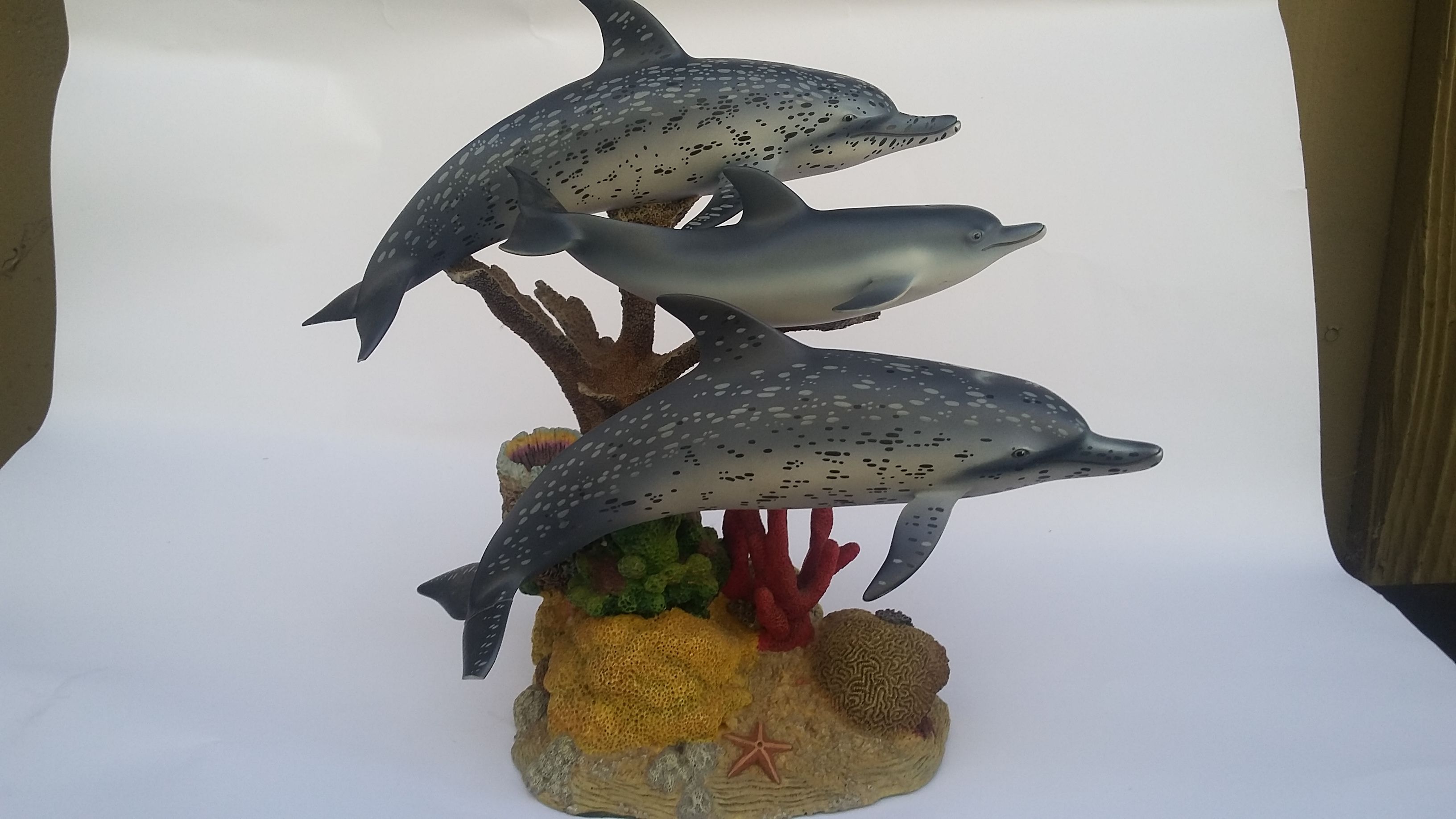 Danbury Mint dolphin sculpture by Mike Atkinson's
