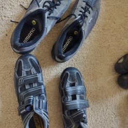 Two Pairs Bike Shoes Bicycle Shoes Size 9.5