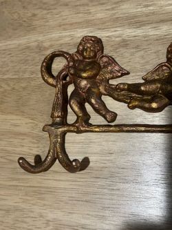 Brass/cast iron, cherub, angel hook