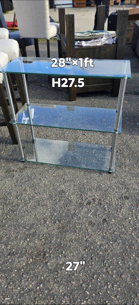3 Tier Clear Glass Shelving