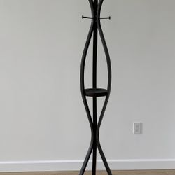 Crate Barrell Mid Century Modern Coat Rack With Key Dish