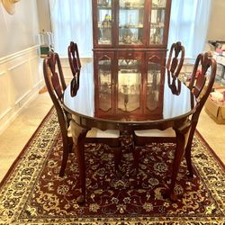 Dining Table Set + China Cabinet + Carpet