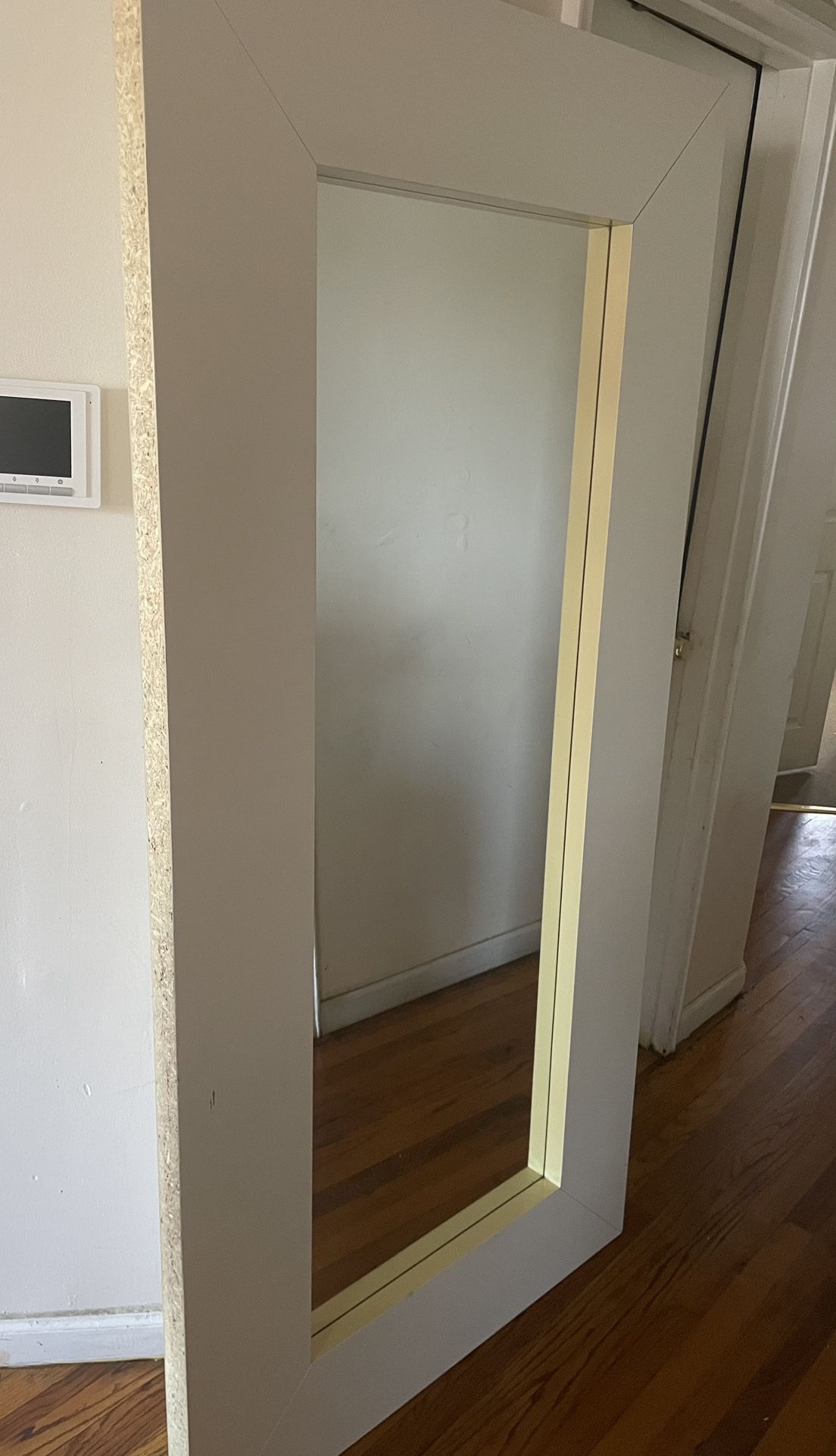 Large White Framed Mirror