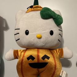 Hello Kitty Halloween Pumpkin Greeter 18 Inch Tall New