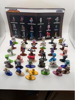 Minecraft Dungeons Nano Metalfigs Mini Figure Lot 37 total, Valorie, Golem, Guard, Creeper +