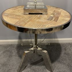 Modern Chrome Lamp Table