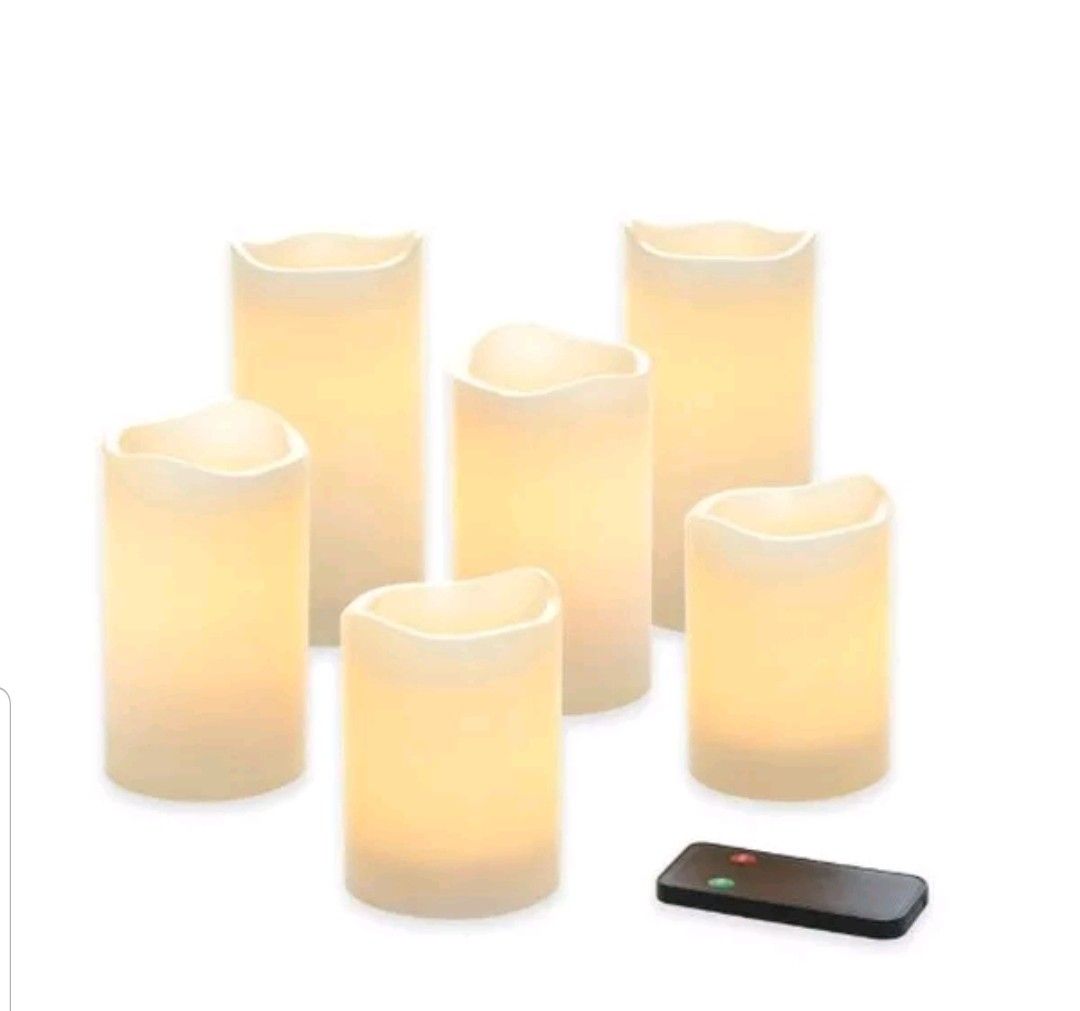 Flameless LED Wax Pillars Candles with Handheld remote control