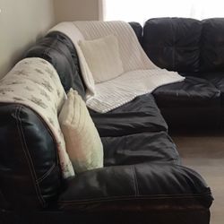 Black, Leather Sectional