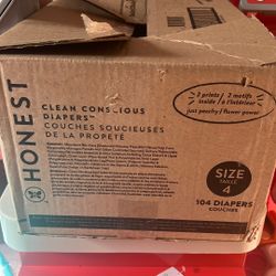 2 Pack Size 4 Honest Diapers