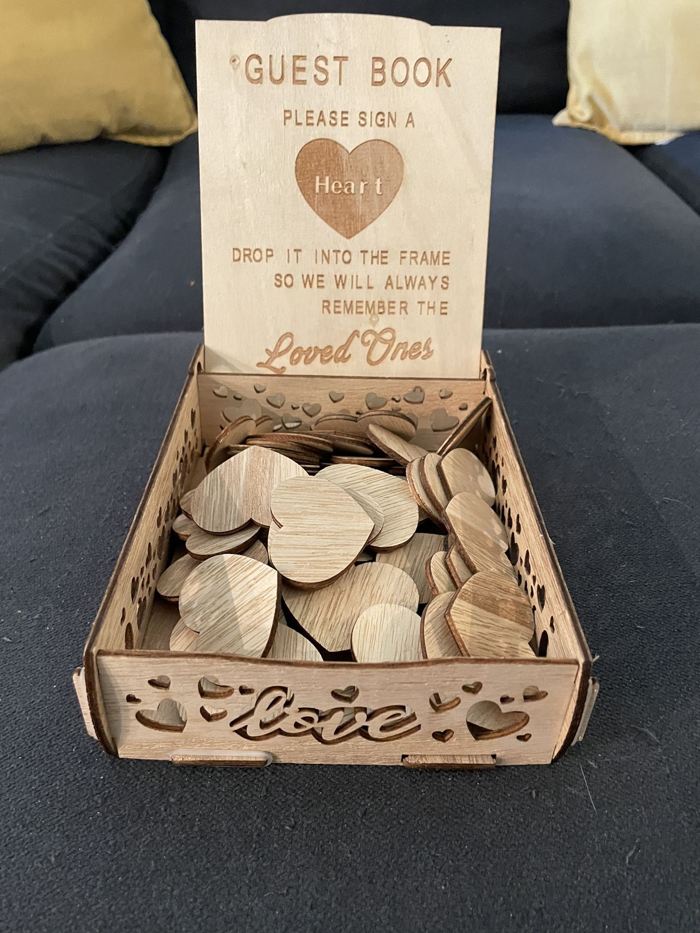 Wedding Guest Book Wooden Hearts