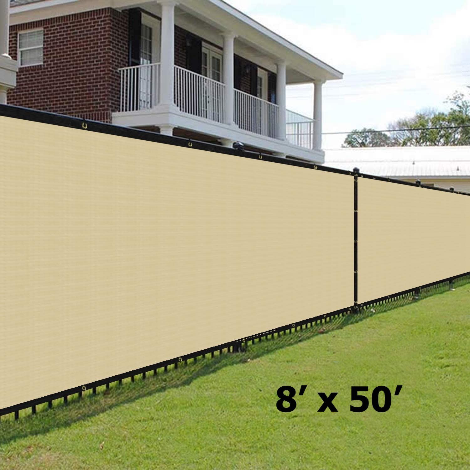 NEW 8’x50' Privacy Fence Wind Screen - BEIGE