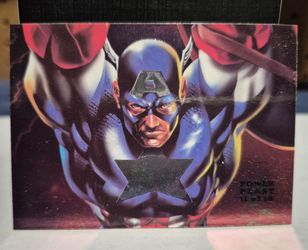 CAPTAIN AMERICA POWER BLAST FOIL 11 of 18 NM 1994 MARVEL FLAIR CARDS