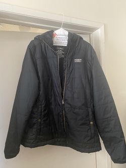 LLBEAN WOMENS BLACK SOFT JACKET WITH HOOD AND SNAP POCKETS