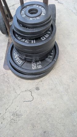 Weight plates+barbell