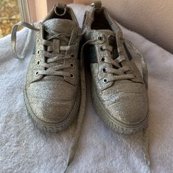 Opening Ceremony Silver & Blue Glittery Sneakers 