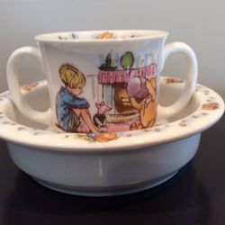 Royal Doulton Classic Pooh Porcelain Bowl and Two Handled Cup