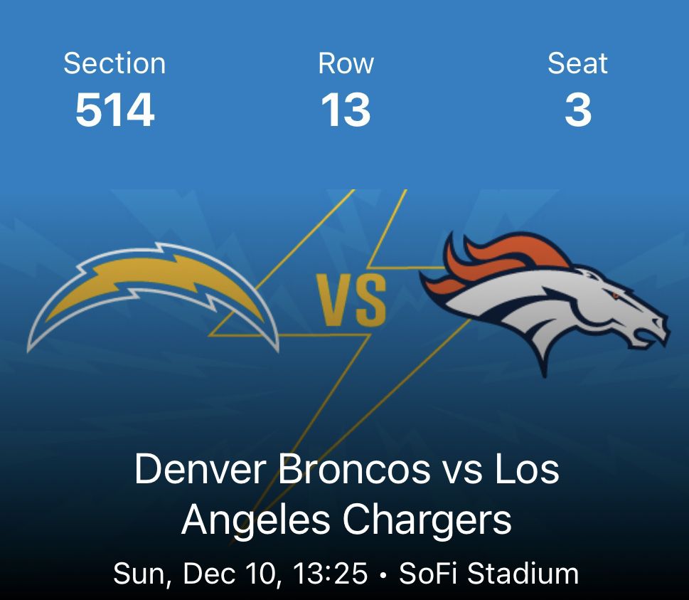 broncos vs chargers 2023 tickets