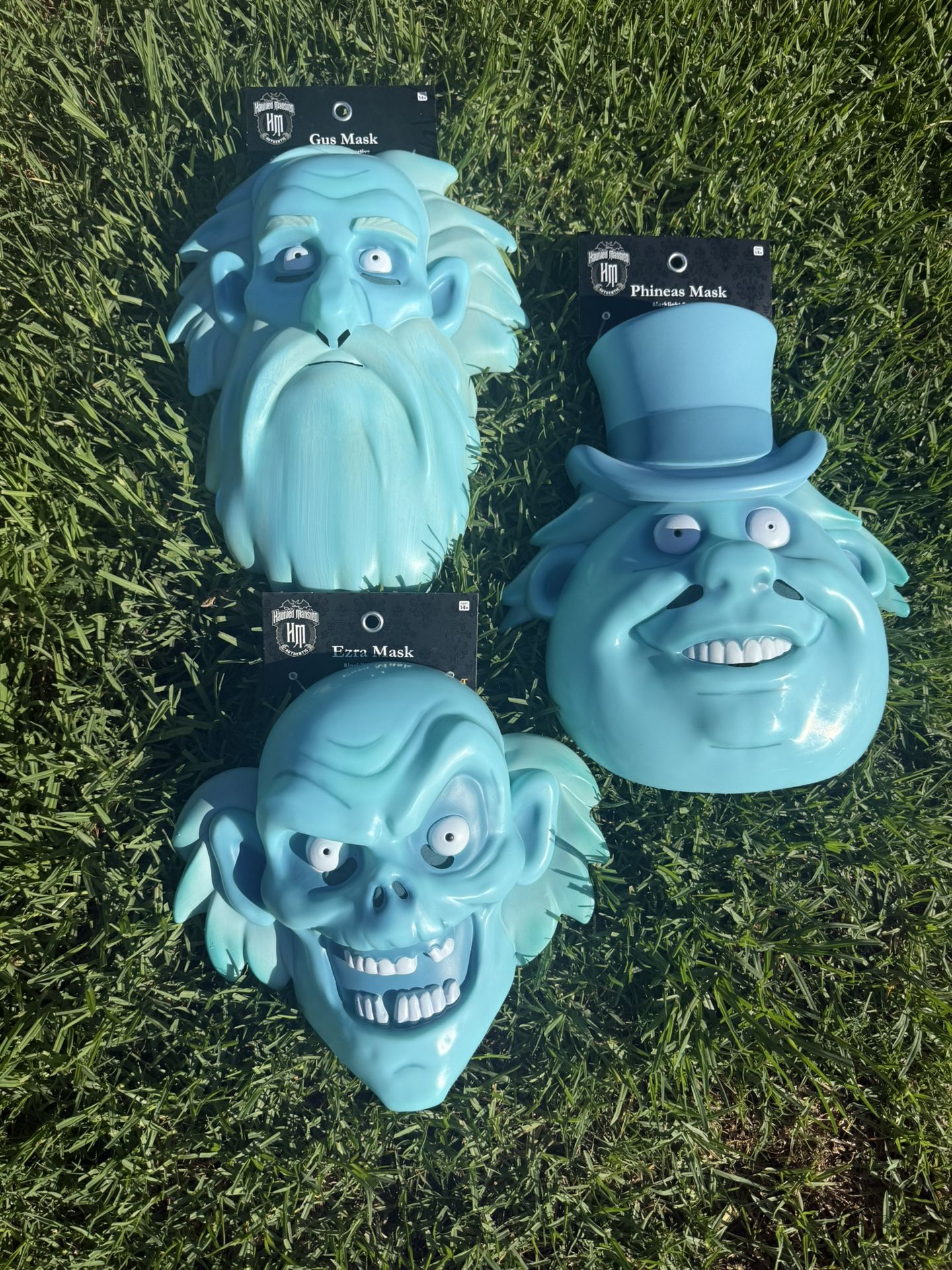 Disney Haunted Mansion Hitchhiking Ghost Masks Phineas Ezra Gus Spirit  LOT NEW
