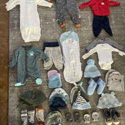 Lot Of Newborn Clothing And Accessories 