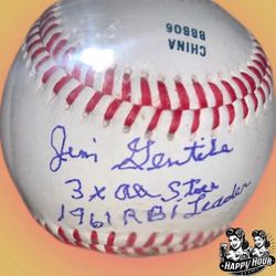 Jim Gentile Baltimore Orioles Signed Autographed Baseball MLB 3x All Star RBI 