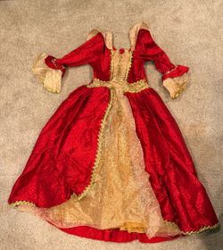 Authentic Disney Store Deluxe Belle Holiday Costume with Coordinating Cape, Girls Size 6/6X