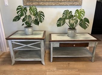 Refinished Distressed Wood Table Set