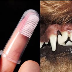 Herramienta de cepillo de silicona, pasta de dientes para perros, cepillo de dientes suave para dedos de mascotas, higiene Dental para malos de perros