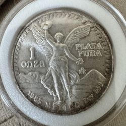 1985 Mexican One Oz Silver Coin