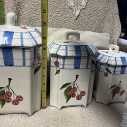 Cherry Counter Canisters 
