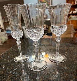 Crystal Stemware Glasses Set of 3