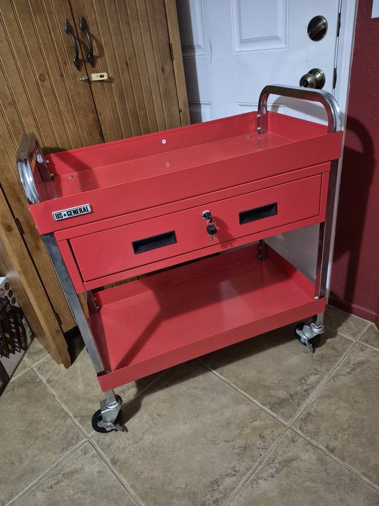 US - GENERAL 30 INCHES 1 DRAWER SERVICE CART WITH KEY