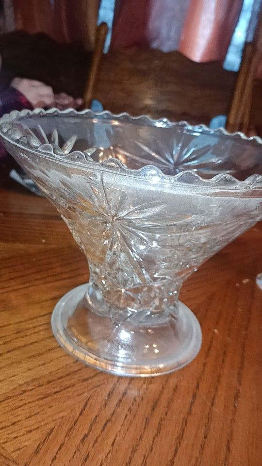 Vintage Crystal Punch Bowl