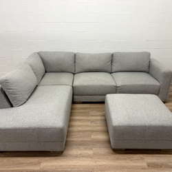 Drayden Fabric Setional with Ottoman - Delivery Available