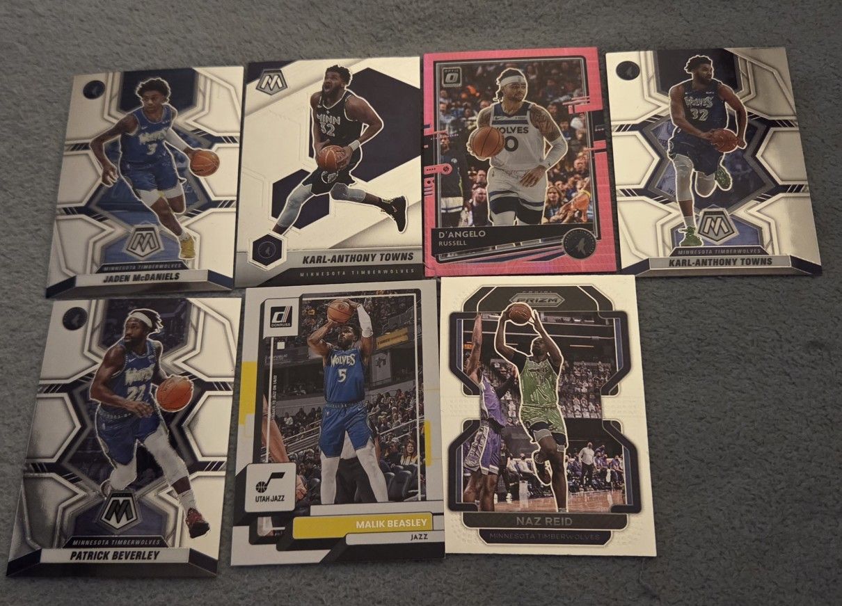 Lot of 7 Minnesota Timerwolves MBA Basketball Cards