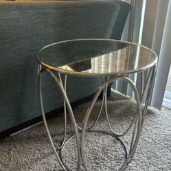 West Elm Round Mirrored Side Table 